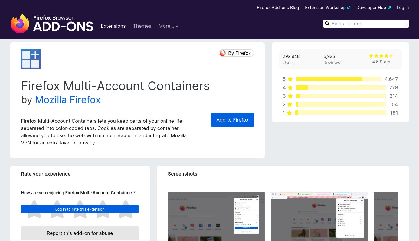 FMAC page in the Firefox Add-Ons
