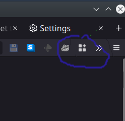 Firefox toolbar with the FMAC icon circled poorly